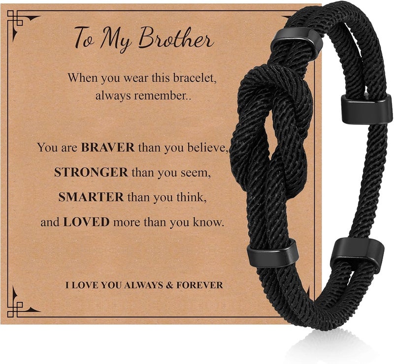 TempBeau Store Love Knot Bracelet Gift for Men - Braided Cord Rope Bracelets for Men,String Bracelet with Infinity Knot Anniversary Birthday Gifts - Image 1